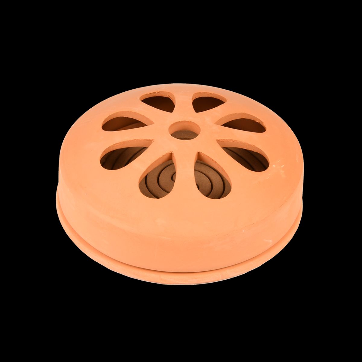 Terracotta beholder til røgelse inkl. 5 spiraler, Ø15,5 cm