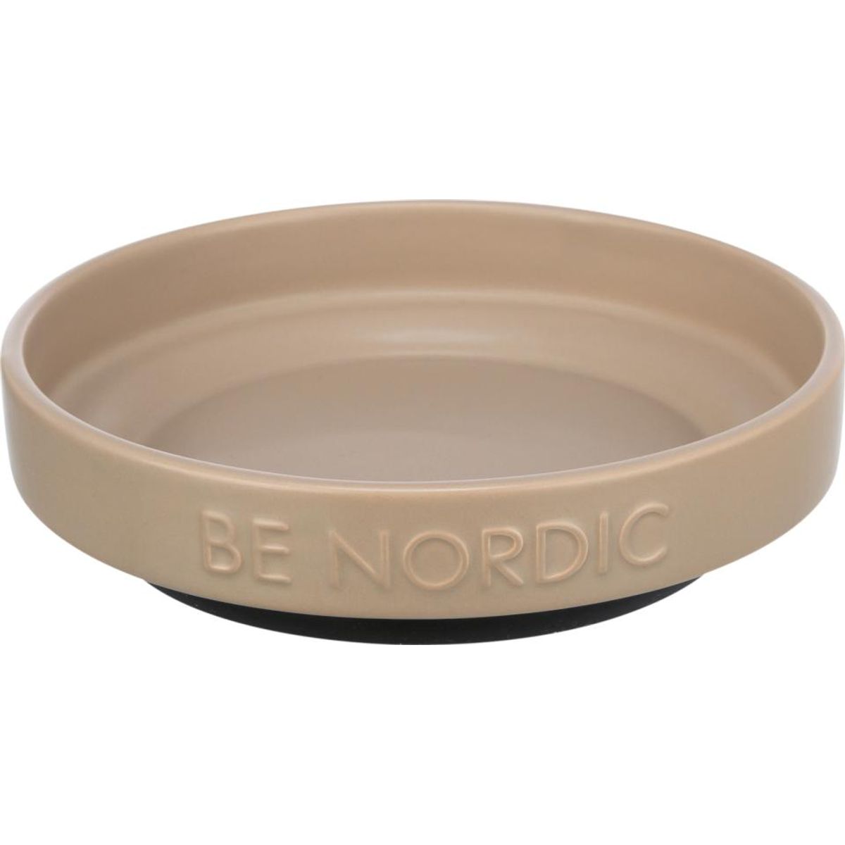 Trixie - BE NORDIC bowl, flat, ceramic/rubber ring, 0.3L/ø16cm, taupe