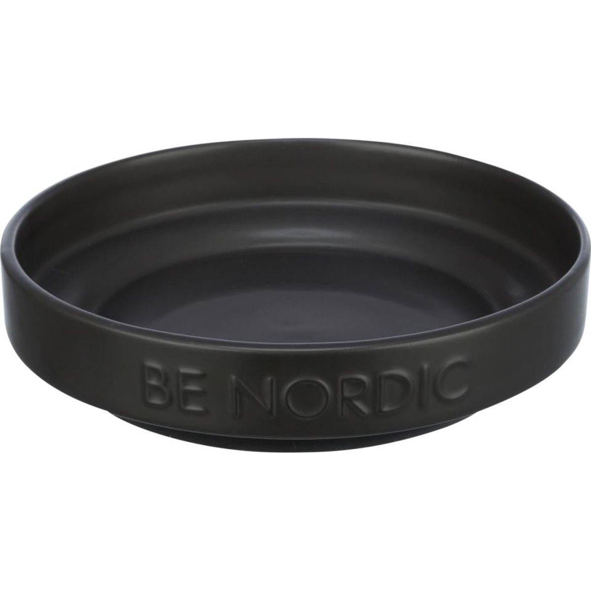 Trixie - BE NORDIC bowl, flat, ceramic/rubber ring, 0.3L/ø16cm, black