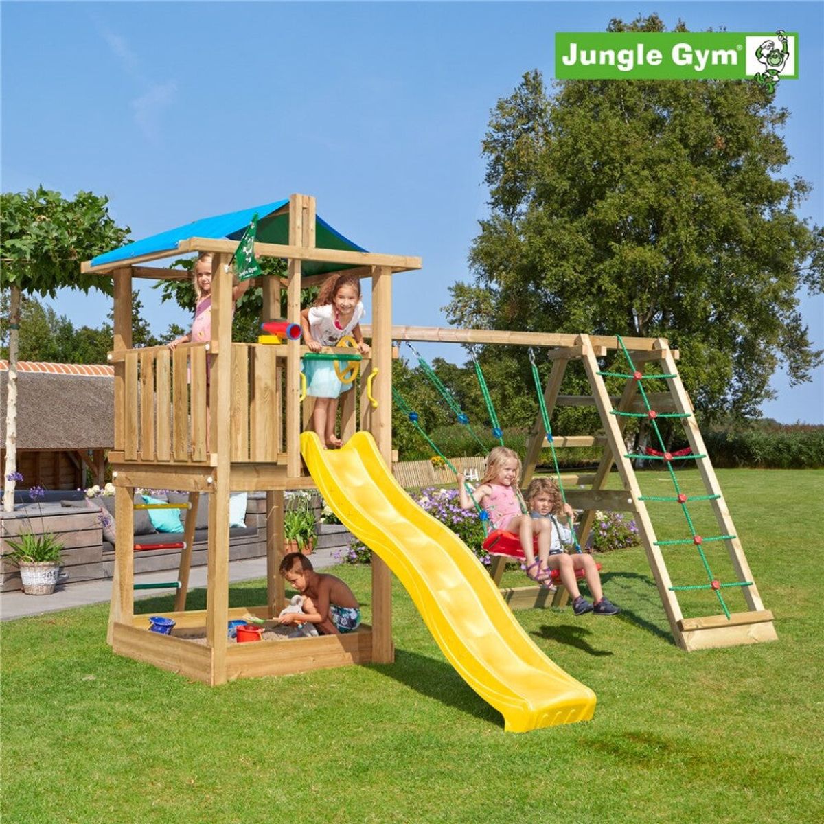 Jungle Gym - Legetårn Jungle Gym Hut 2.1 m/2-Climb Module 220 ekskl. rutschebane