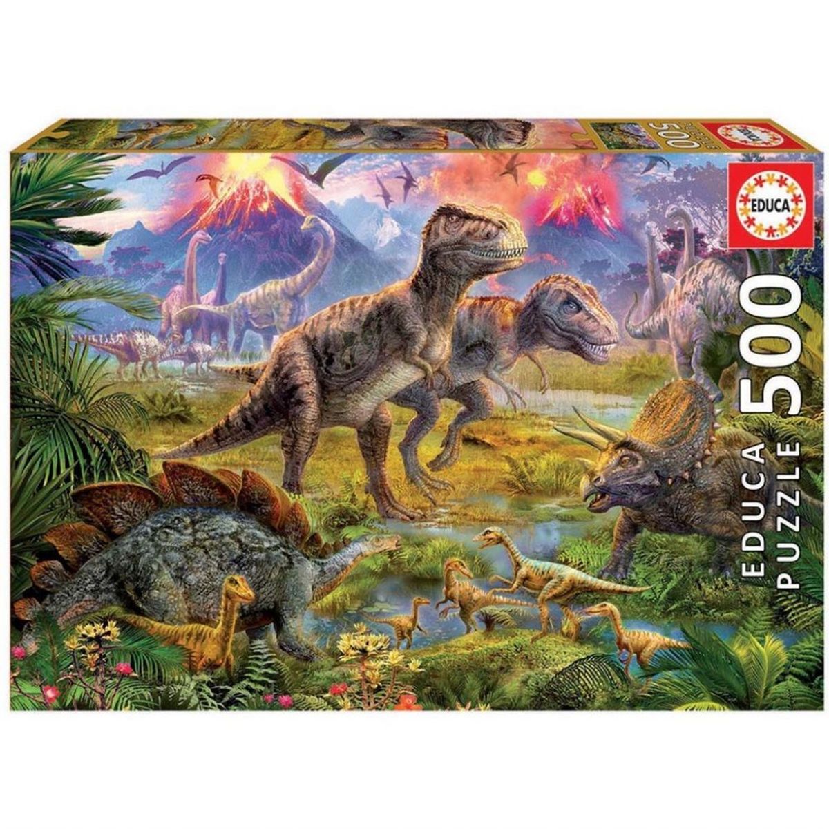 Educa Puslespil 500 Motiv af Dinosaurer