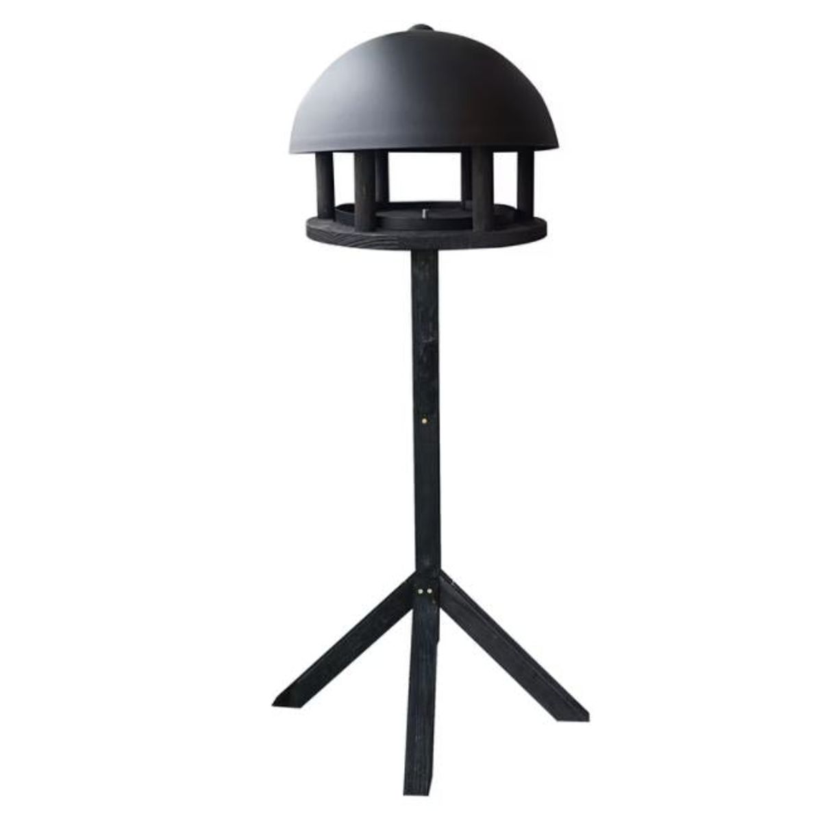 Garden Life - Fuglefoderhus Dome Black Wood inkl. Stander