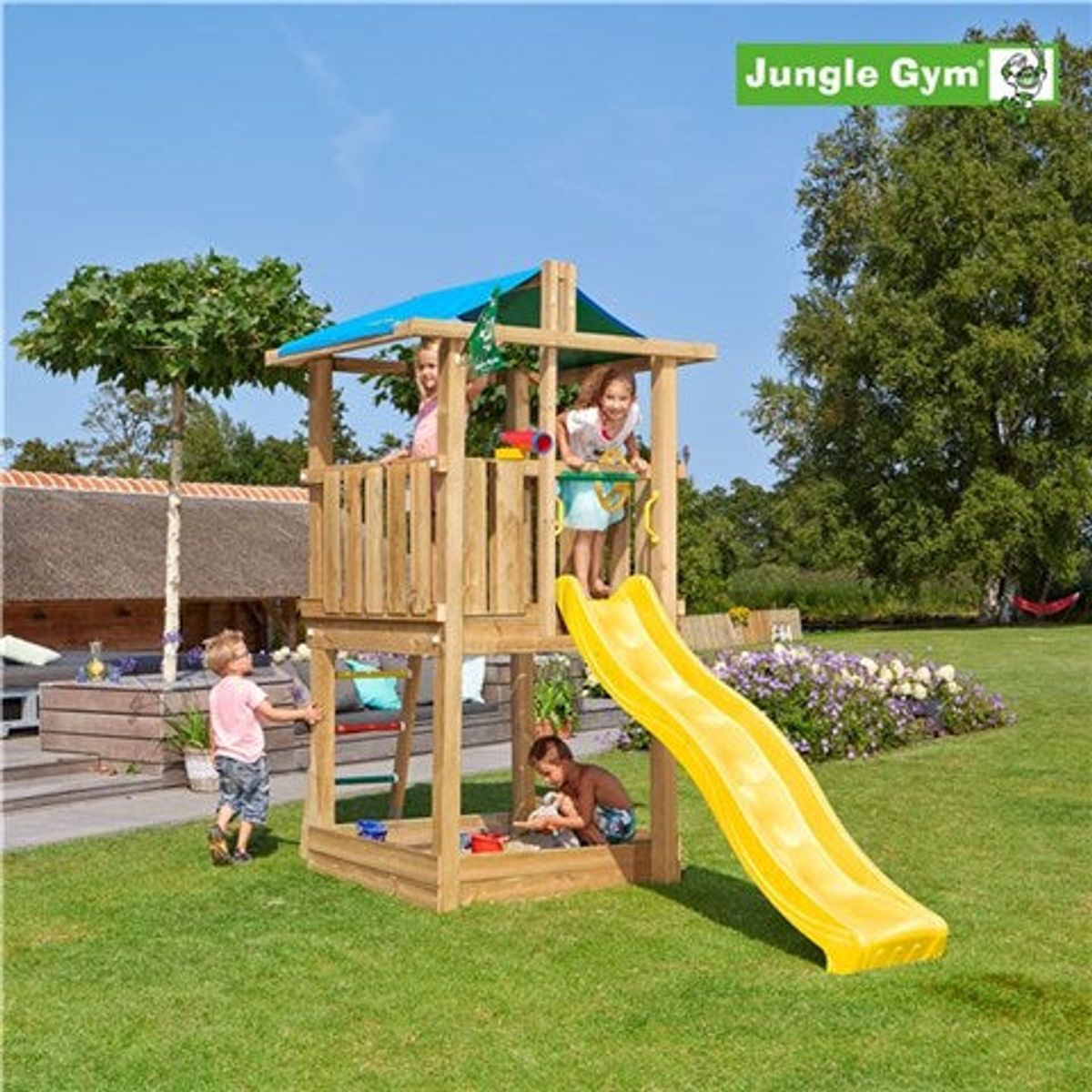 Jungle Gym Hut legetårn komplet ekskl. rutschebane