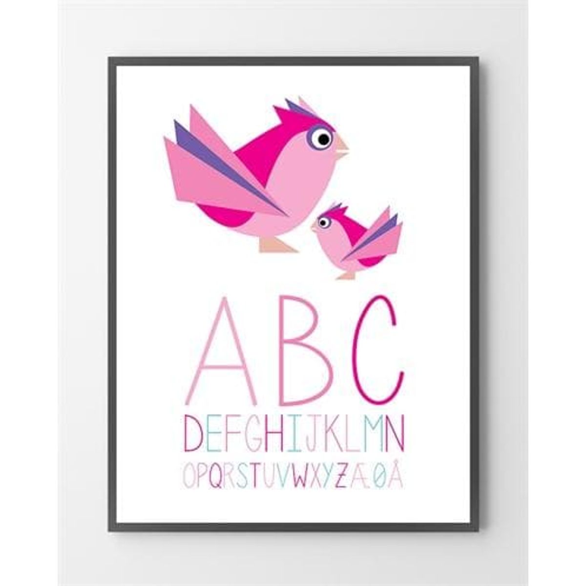 ABC plakat - Pink - 30x40 cm.