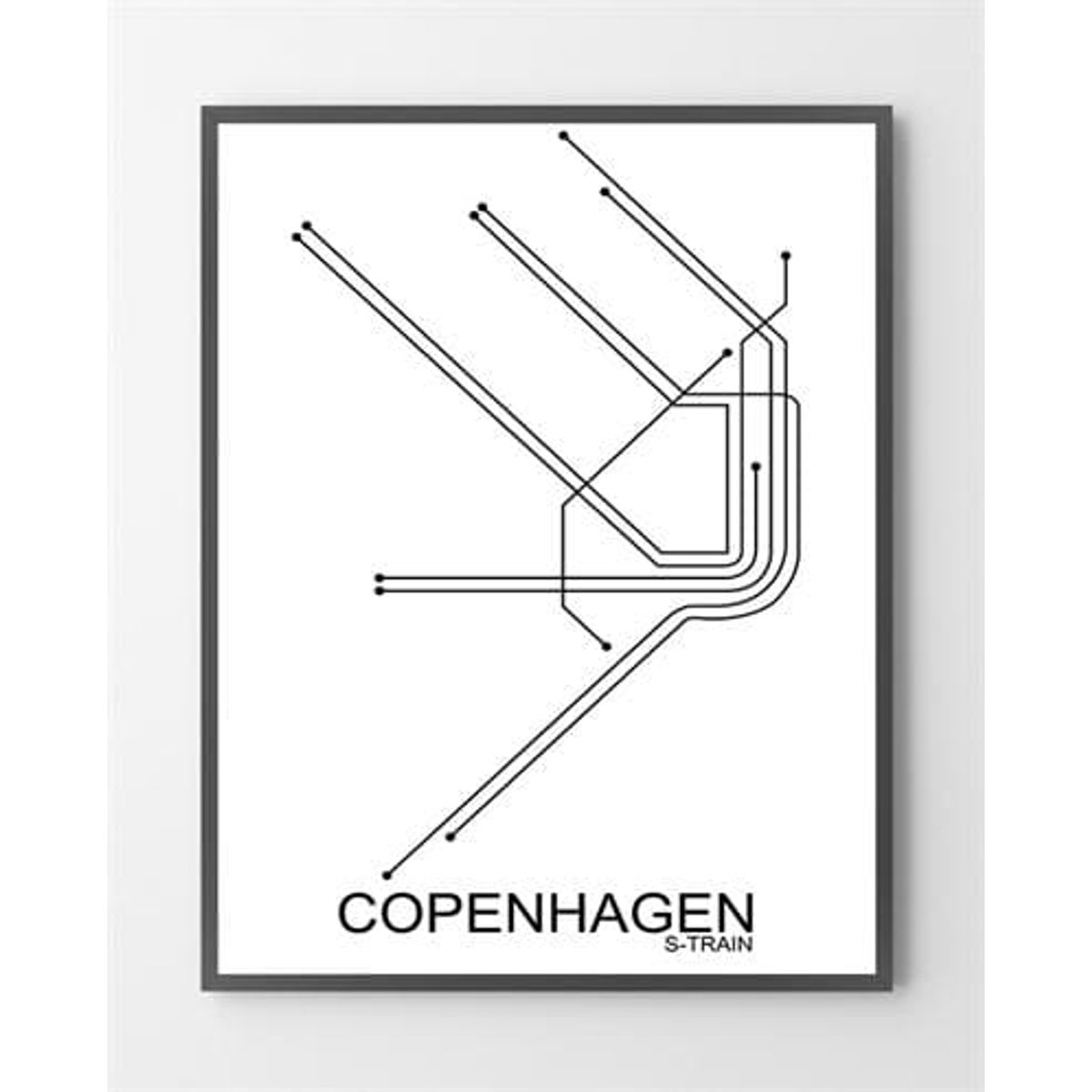 Grafiske plakater - Copenhagen S-Train - 50x70 cm.