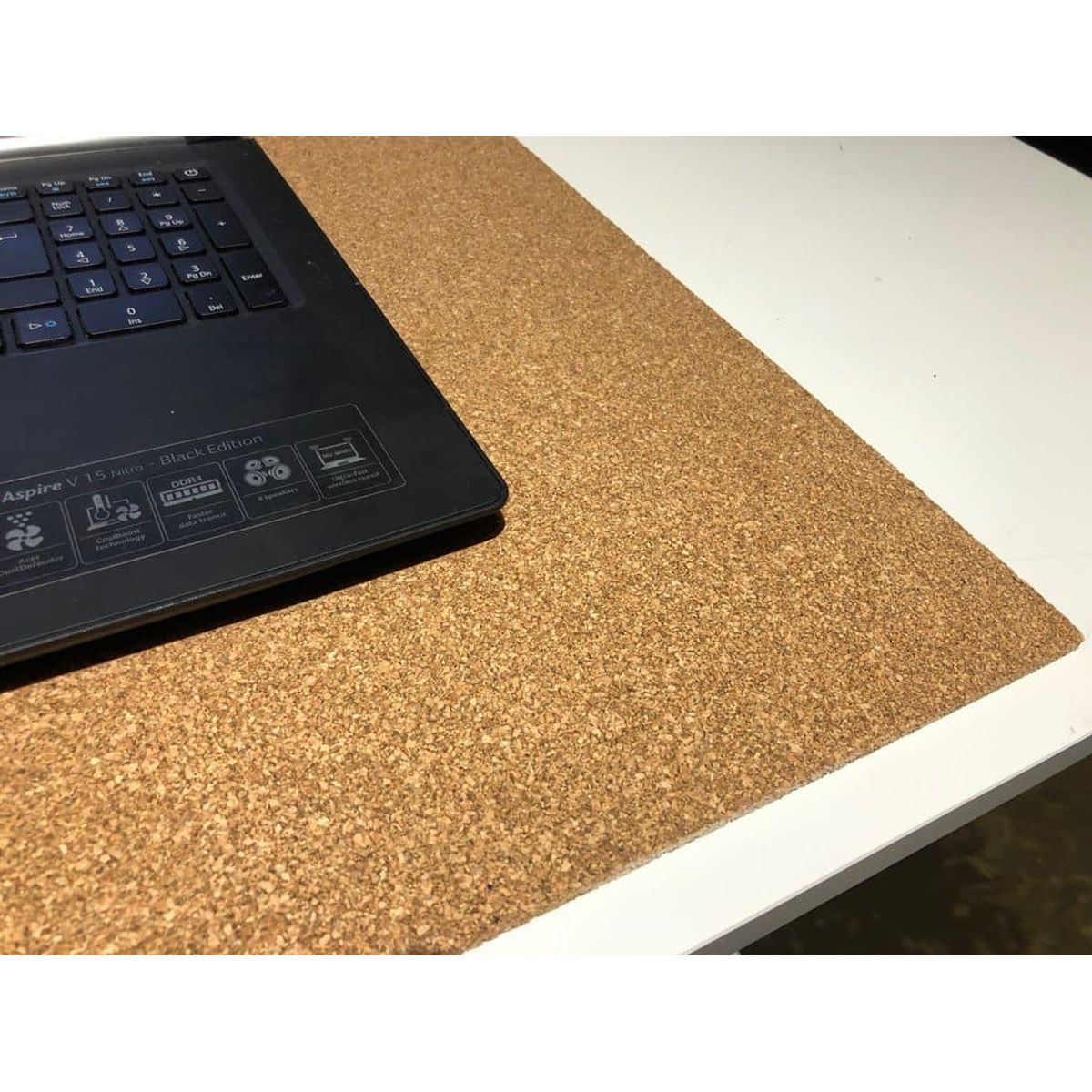 Stor kork mousepad, neutral 30x60 cm