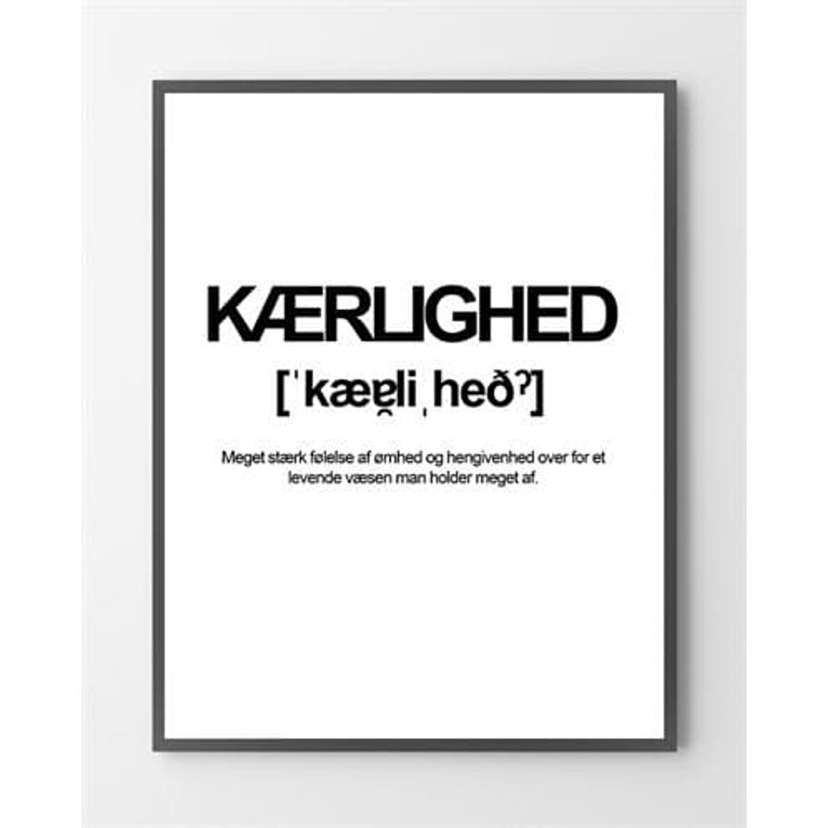 Plakat butik med Kærlighed - 30x40 cm.