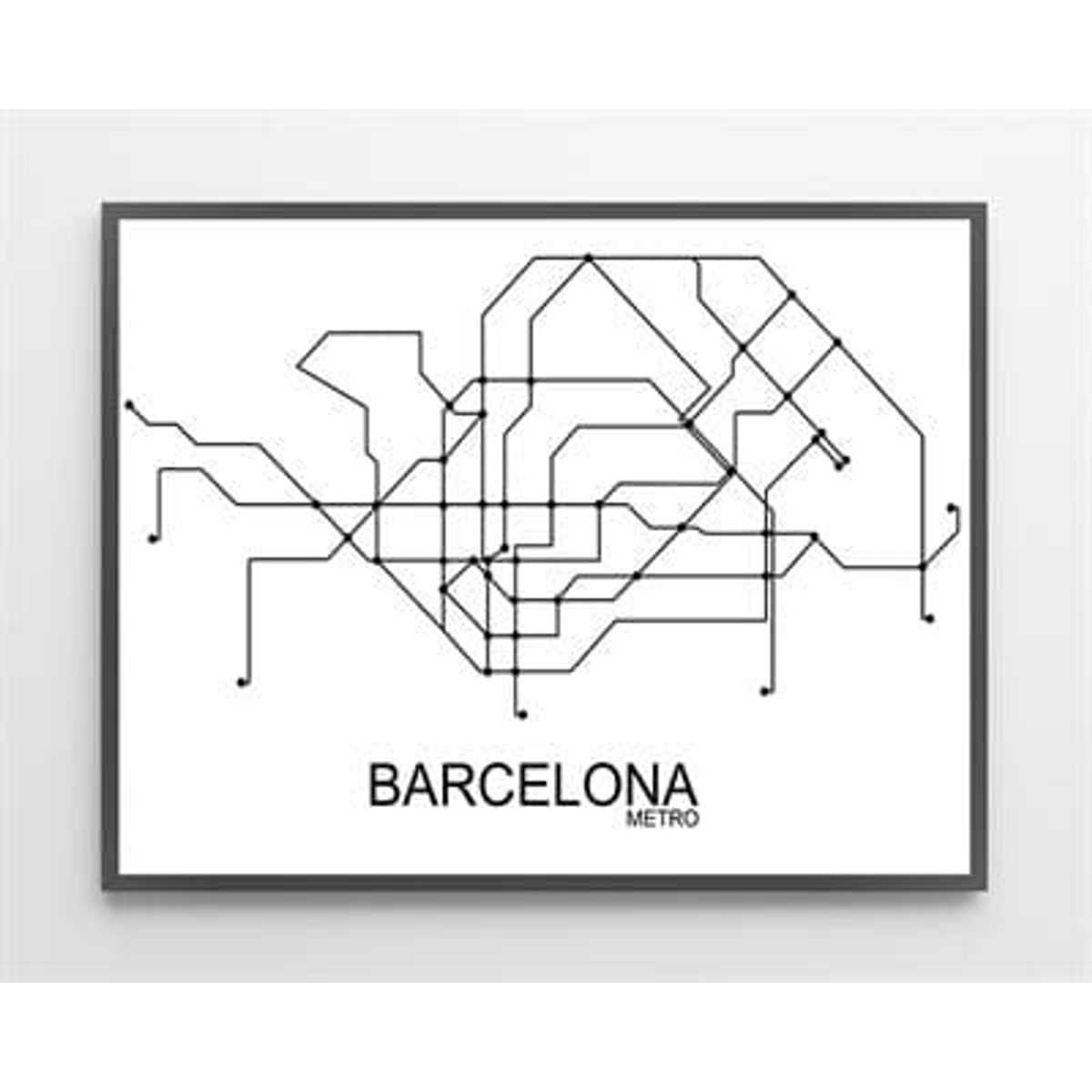 Stor plakat - Barcelona Metro - 50x70 cm.