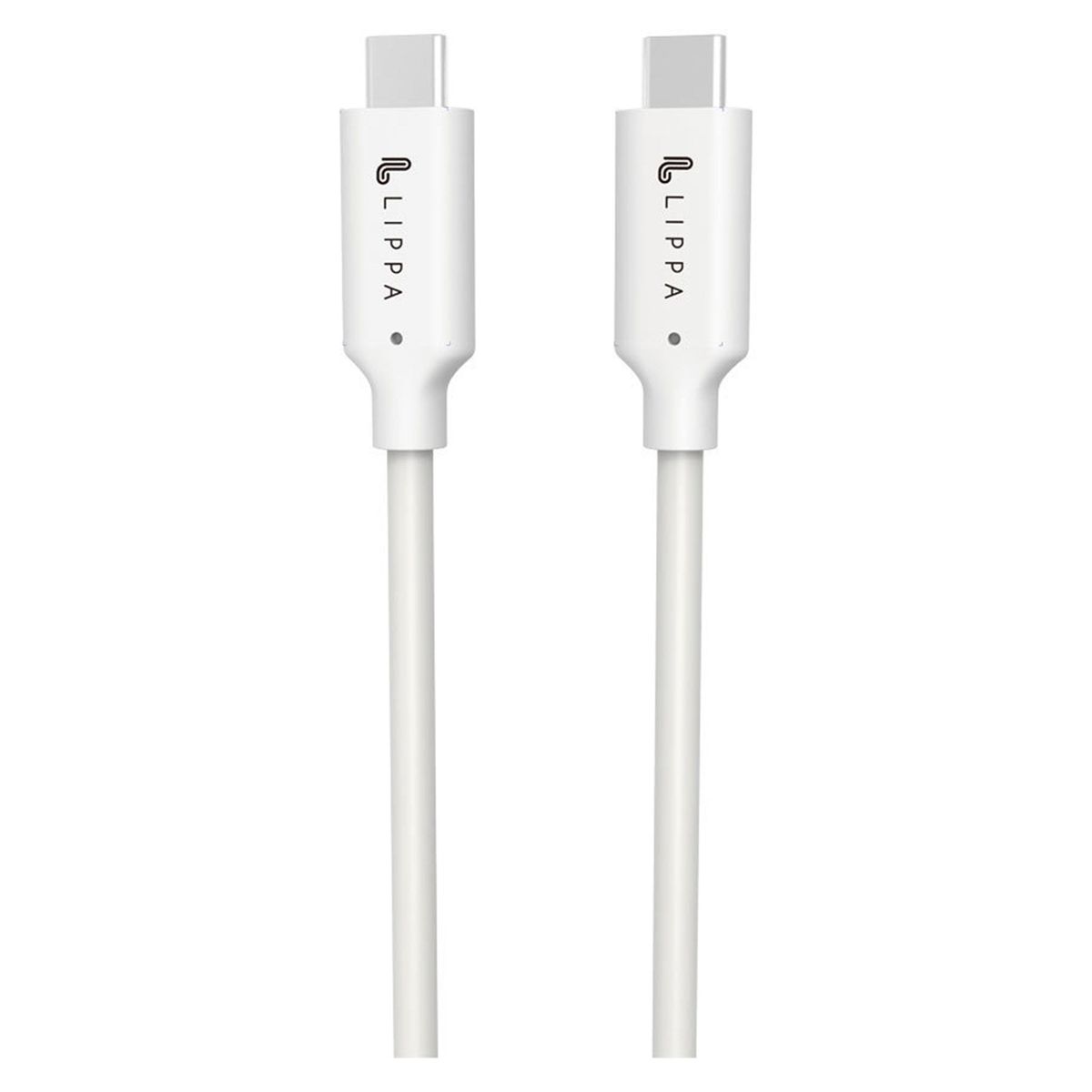 Lippa USB-C til USB-C 100W 10Gbps kabel 1m, Hvid