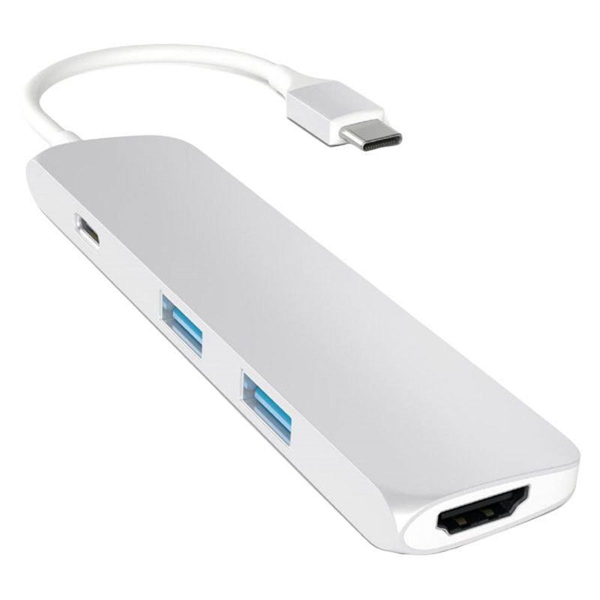 Satechi Slim USB-C MultiPort Adapter med 4K HDMI og 2x USB 3.0 udgange, Sølv