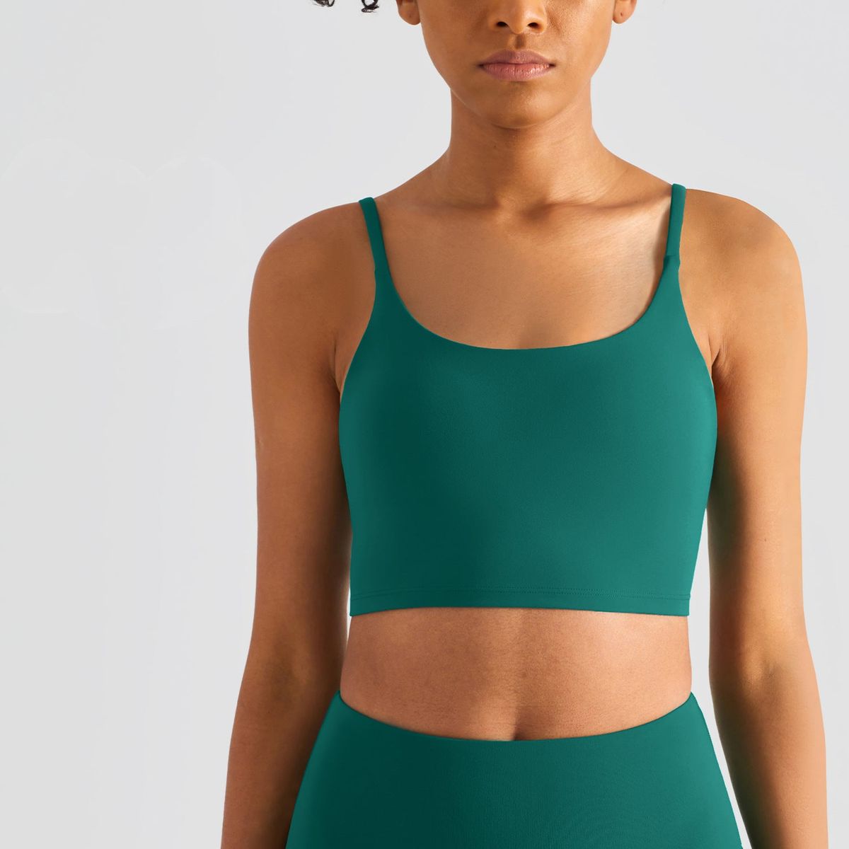 Nordic-wellness Cropped Top & Leggings - Dark Mint - M