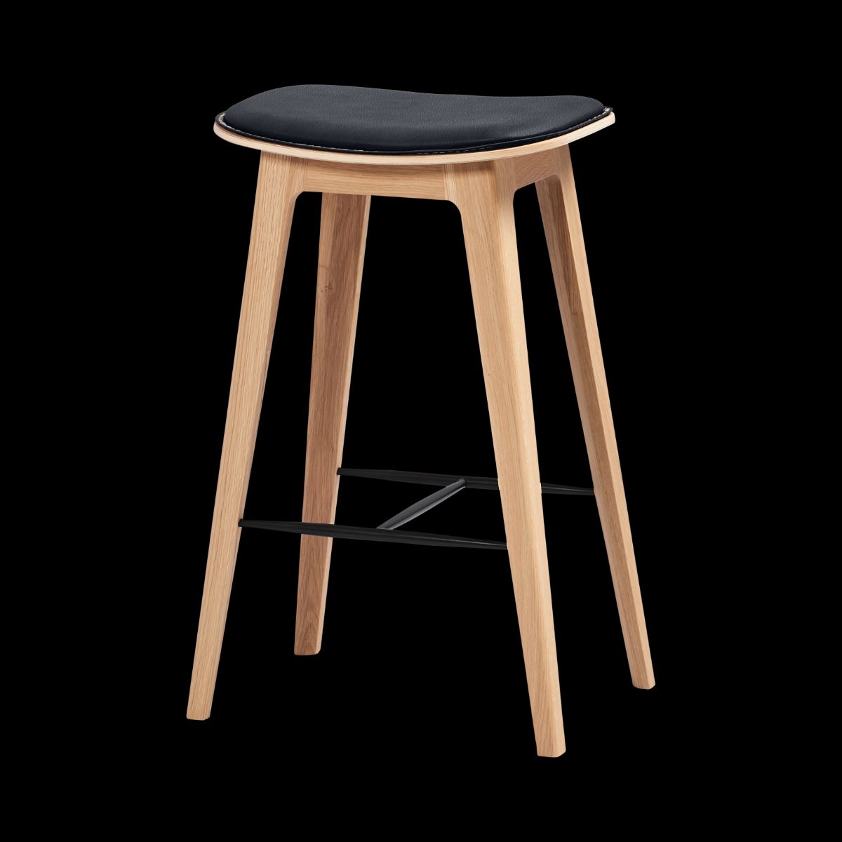 Nordic Bar Stool - Oak with stitches