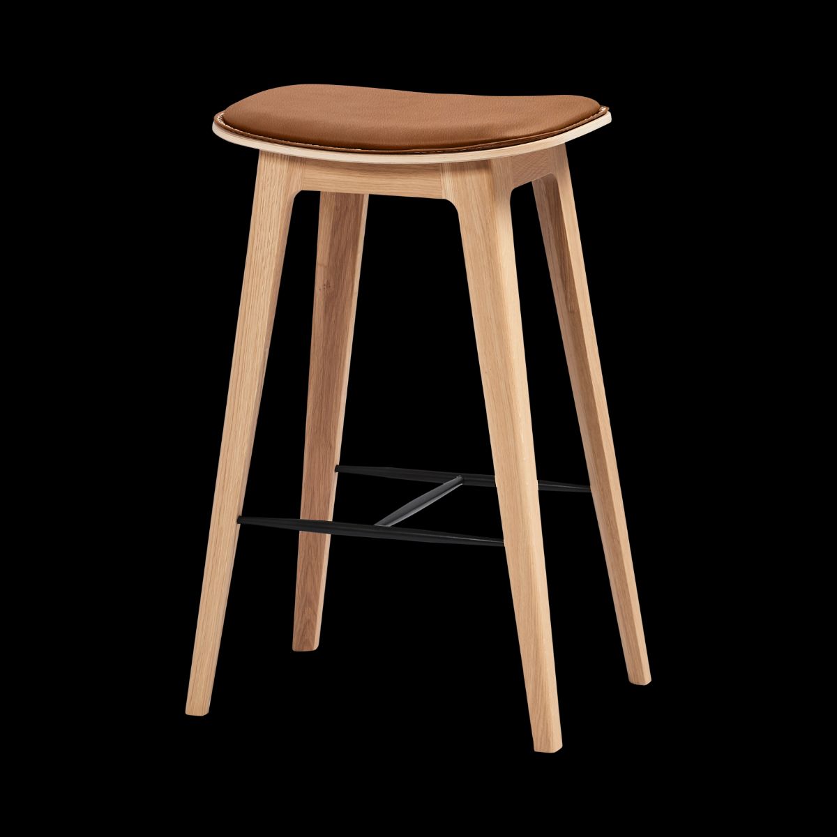 Nordic Bar Stool - Oak with stitches (2. sortering)