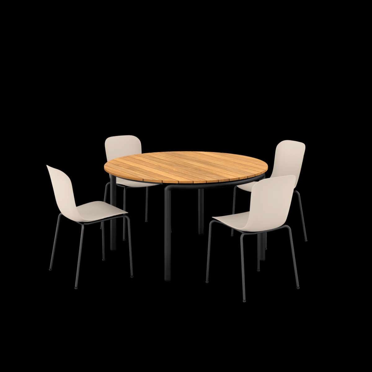 Patio Dining Table Ø133 + Patio Chair no. One S1