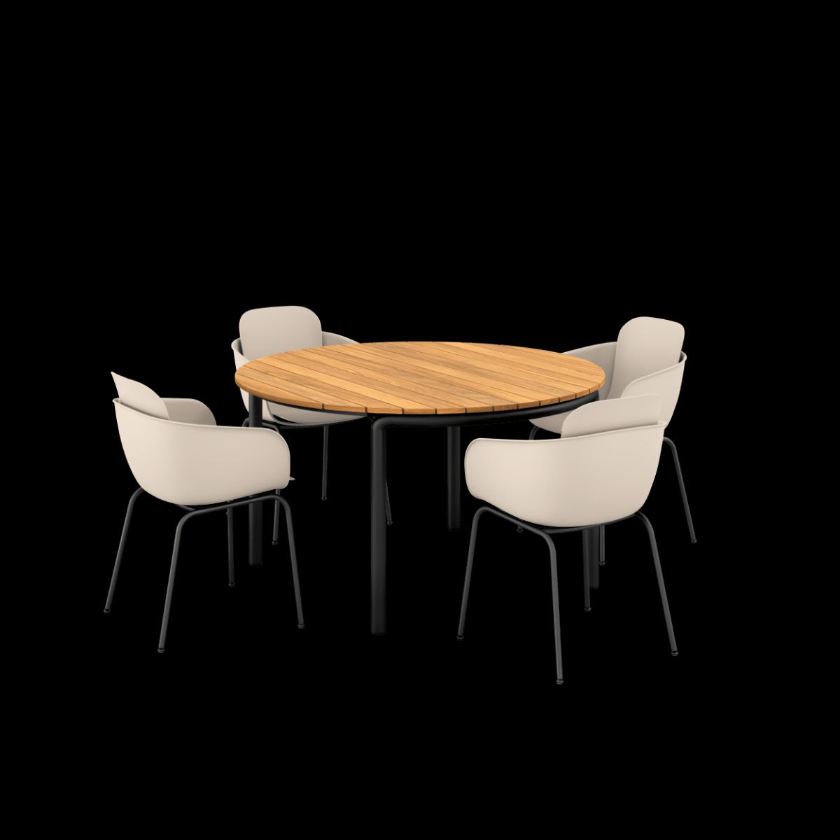 Patio Dining Table Ø133 + Patio Chair no. One S2