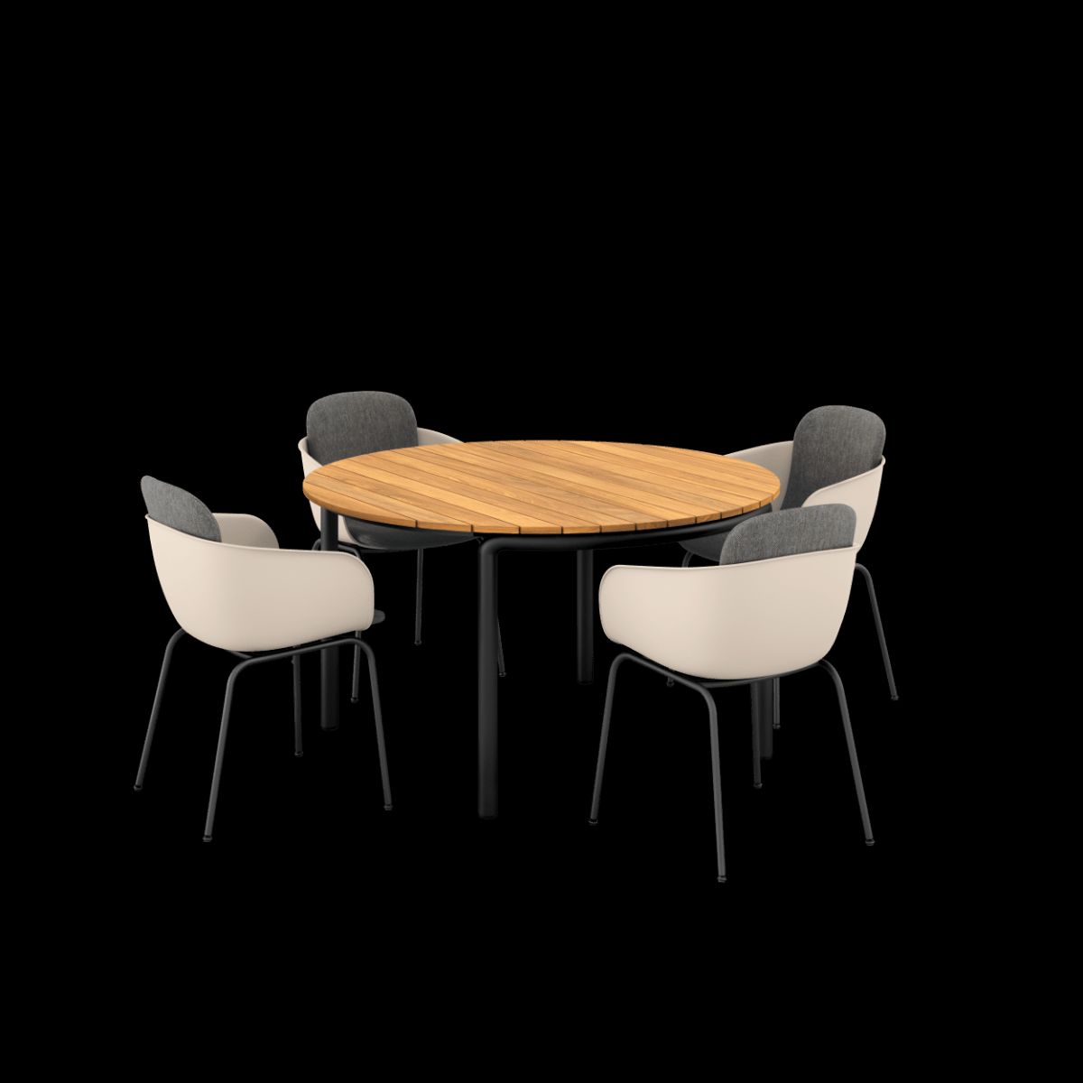 Patio Dining Table Ø133 + Patio Chair no. One S2