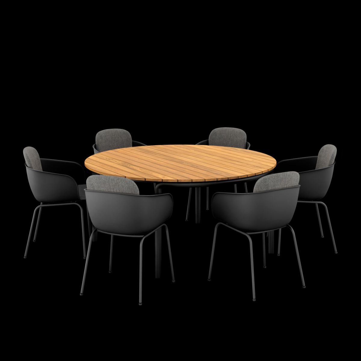 Patio Dining Table Ø160 + Patio Chair no. One S2