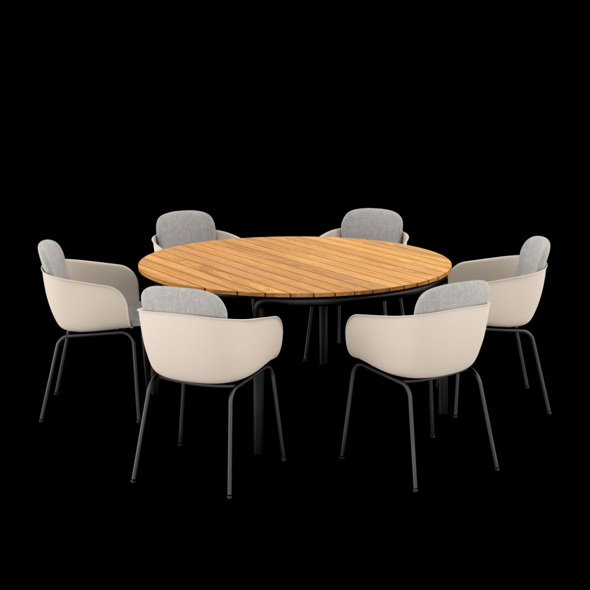 Patio Dining Table Ø160 + Patio Chair no. One S2