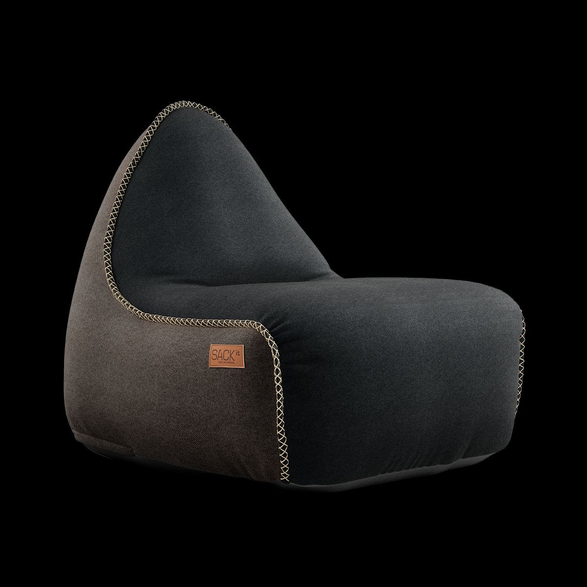 Canvas Lounge Chair - Black/Brown