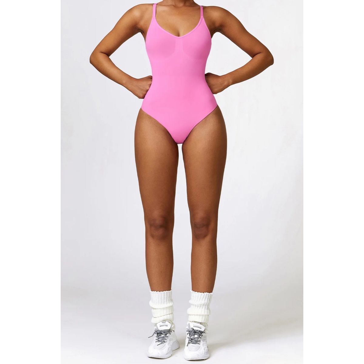 Bodysuit One-Piece med Stropper Pink - Large / Pink