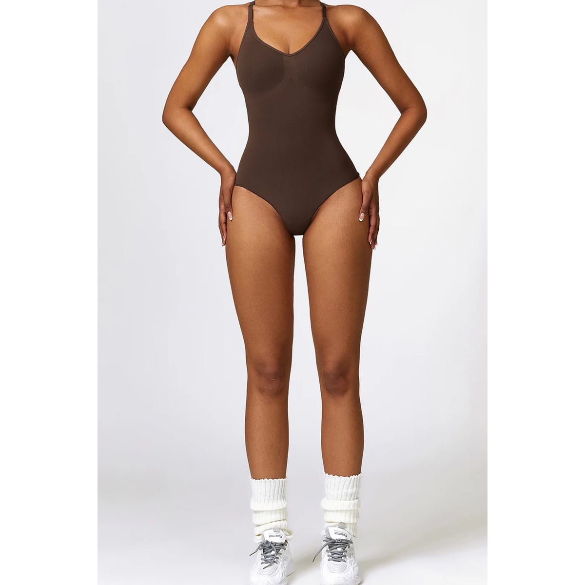 Bodysuit One-Piece med Stropper Brown - Small / Brown