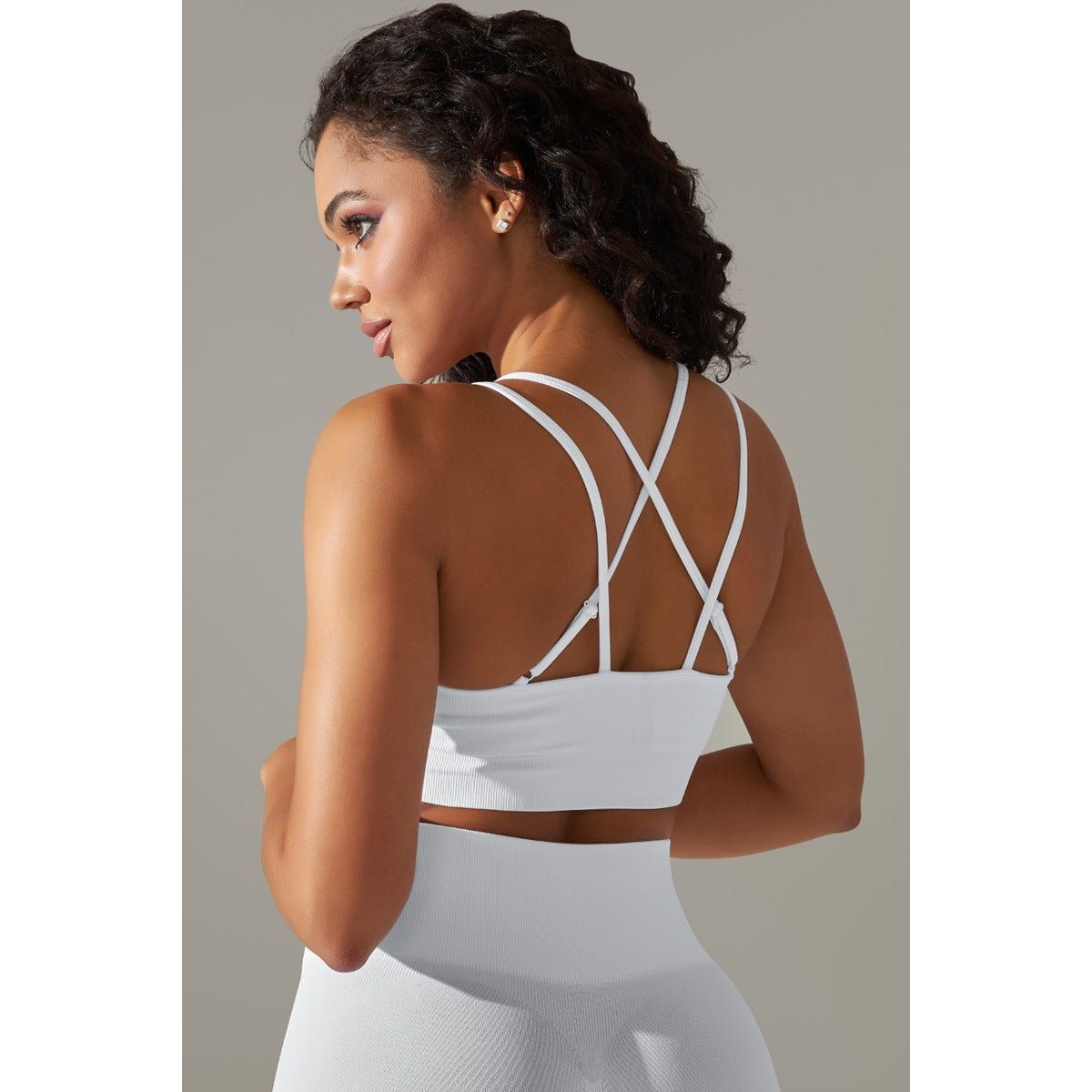 Ultrafit cross back sports-bh White - Medium / White