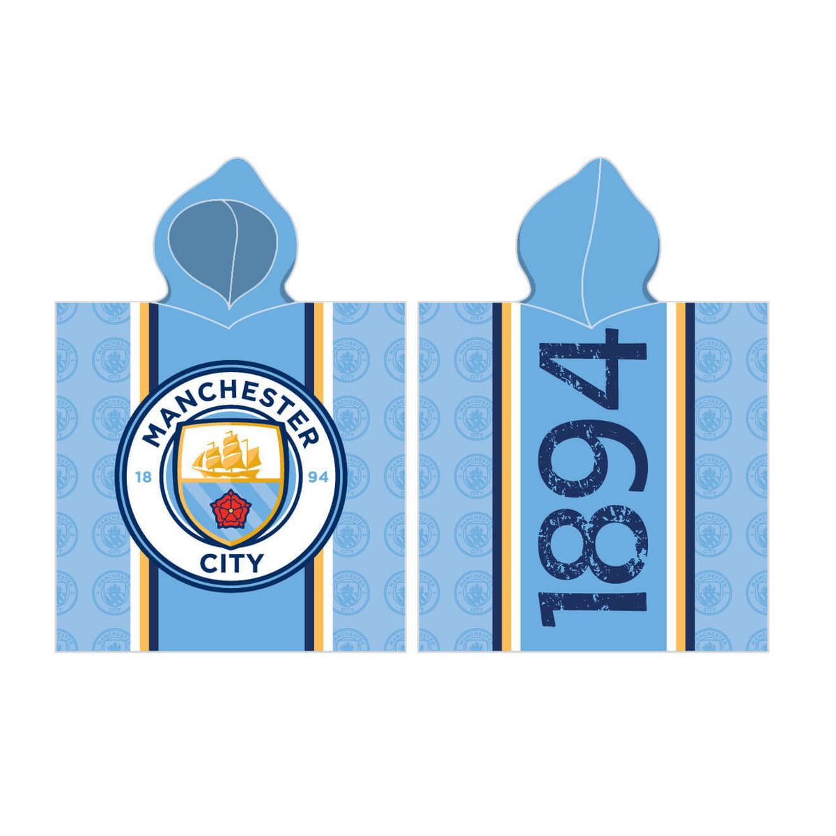 Manchester City Badehåndklæde / Poncho med hætte - 60x120 cm.