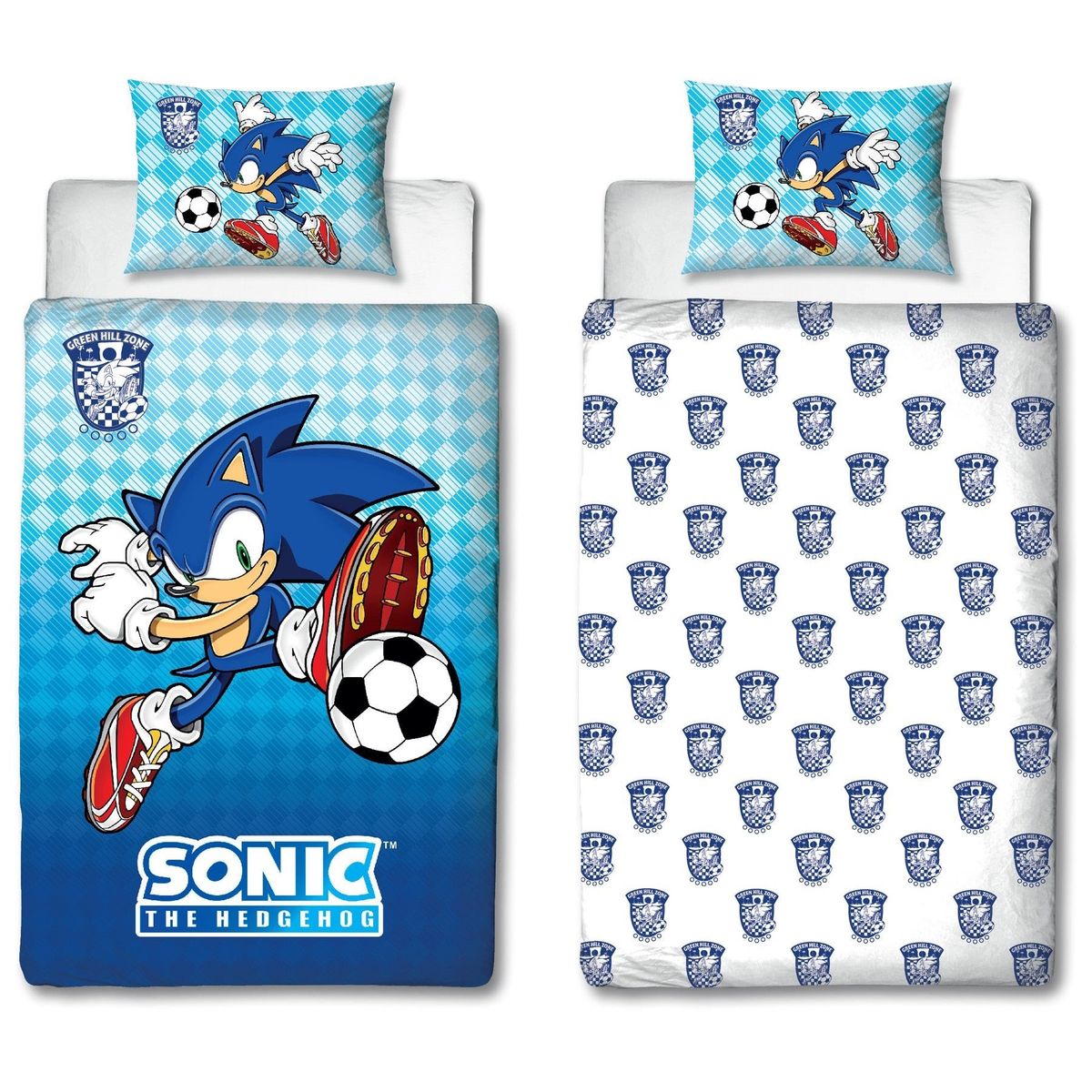 Sonic Fodbold Sengetøj - 140x200 cm.