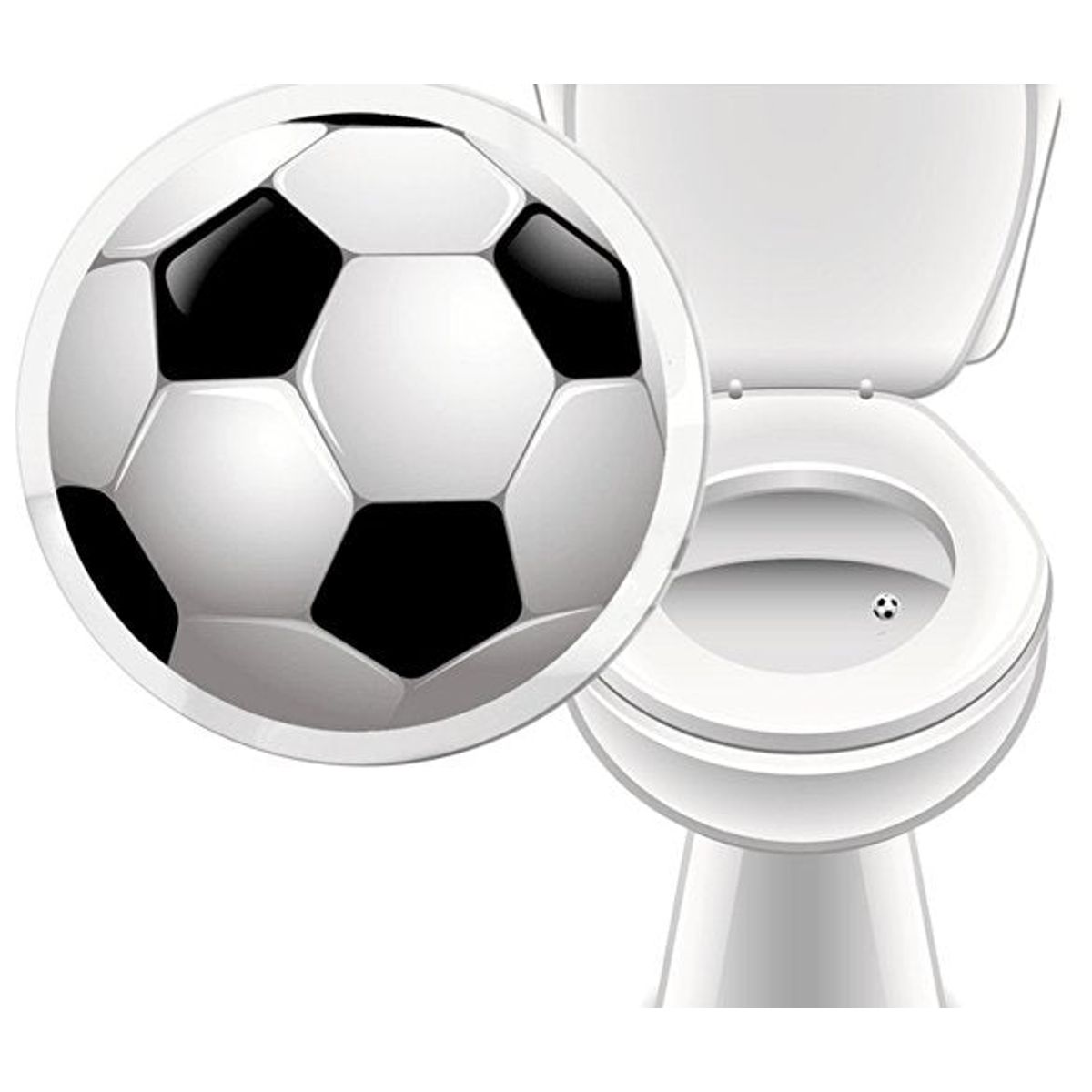 Toiletklistermærke, fodbold - 2 stk