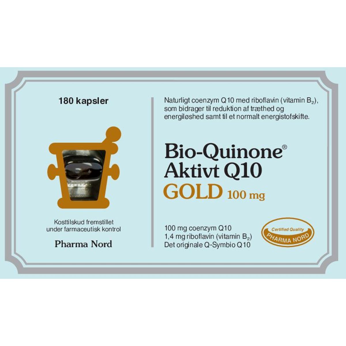 Pharma Nord - Bio-Quinone Aktivt Q10 Gold 100 Mg - 180 Stk