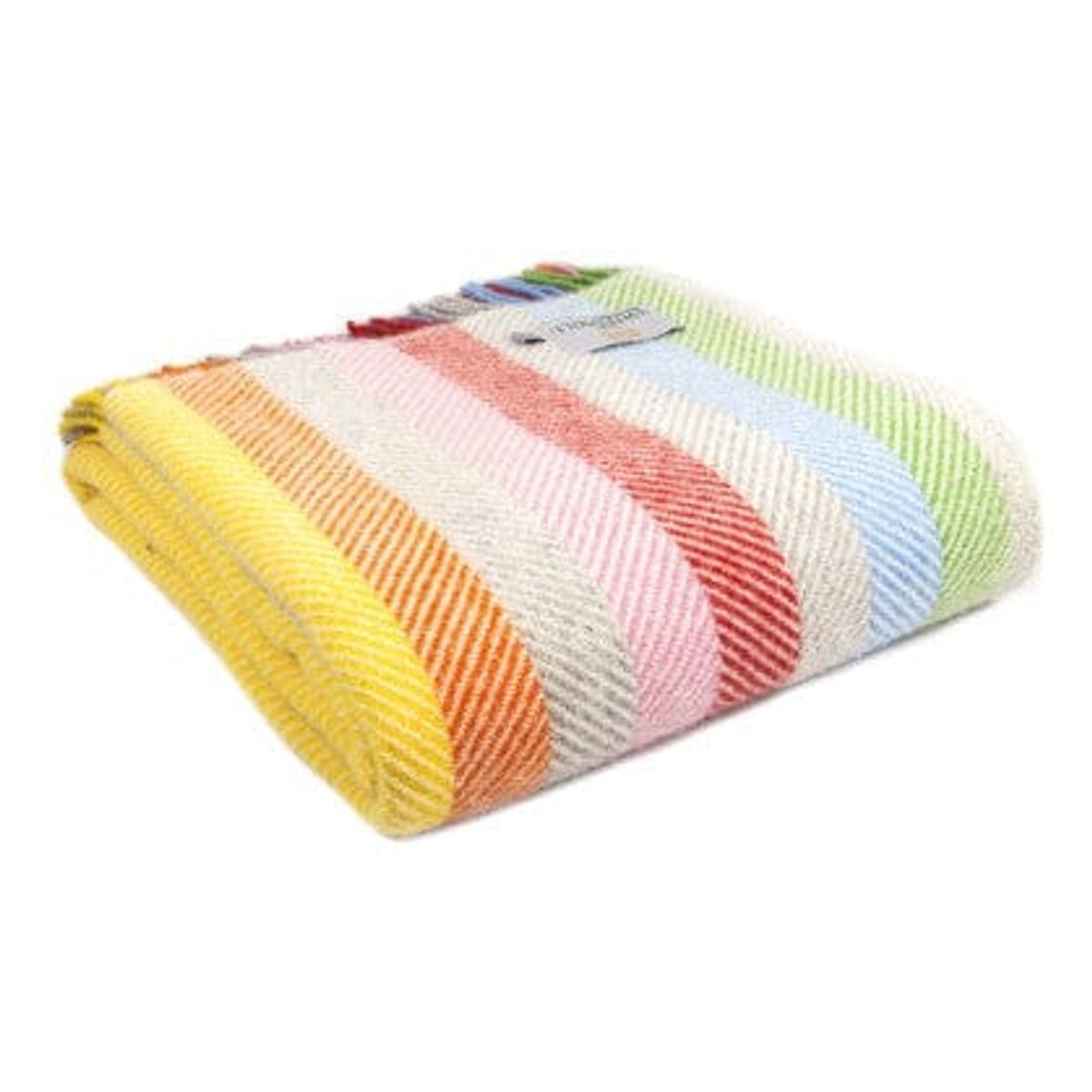 Tweedmill - Uldplaid Stripe - Rainbow Grey - 150 X 183 Cm