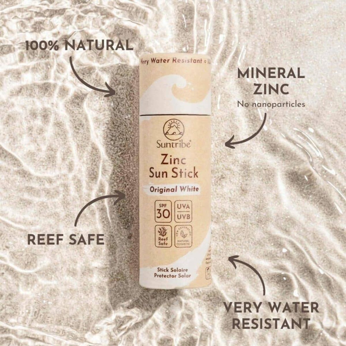 Suntribe - Natural Mineral Zinc Sun Stick SPF 30 - White