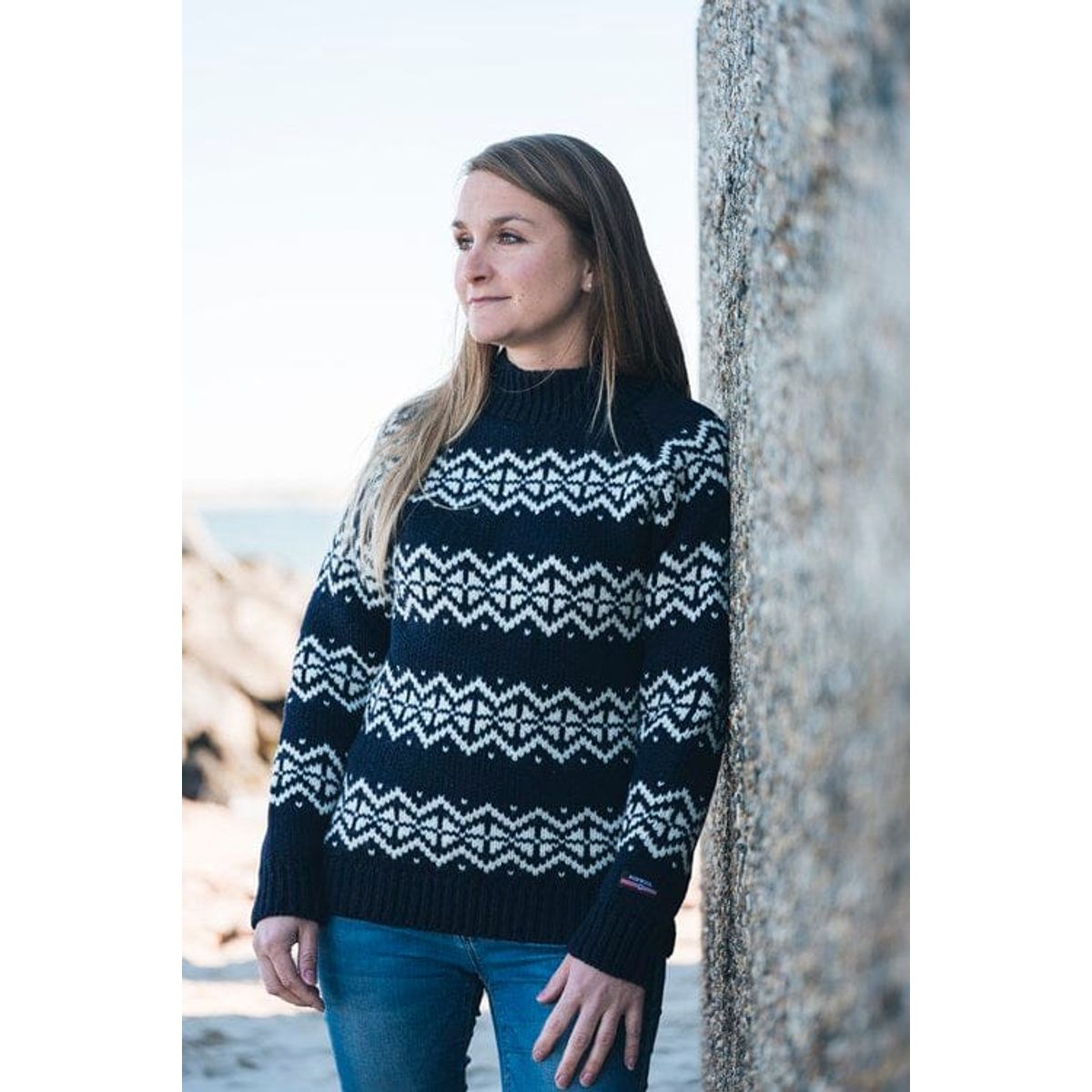 Charm - Islandsk Sweater Af 100% Uld - Navy