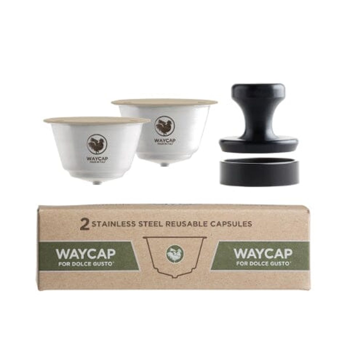 WayCap - 2 Genanvendelig Kaffekapsel I StålDolce Gusto