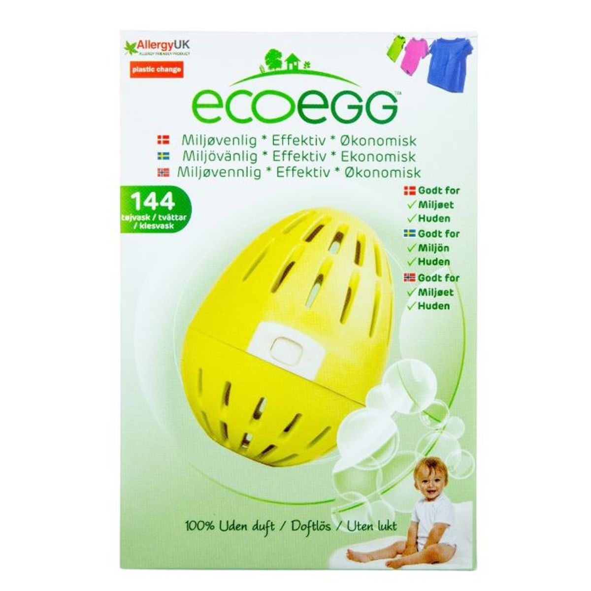 Ecoegg - Vaskeæg 144 Vaske - Uden Duft