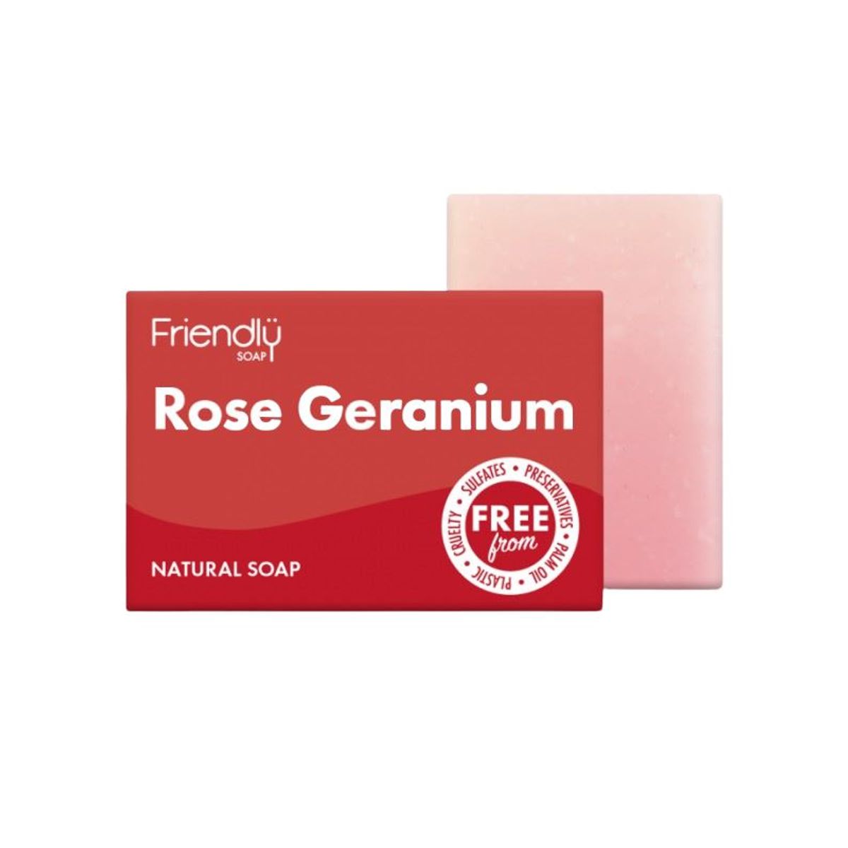 Friendly Soap - Friendly Sæbebar - Rose & Geranium - 95 Gram