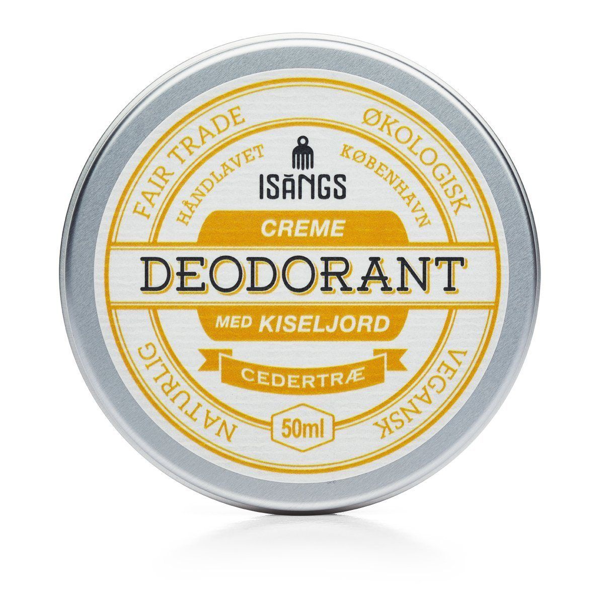 Isangs - Creme Deodorant Med Kiseljord - Cedertræ 50 Ml