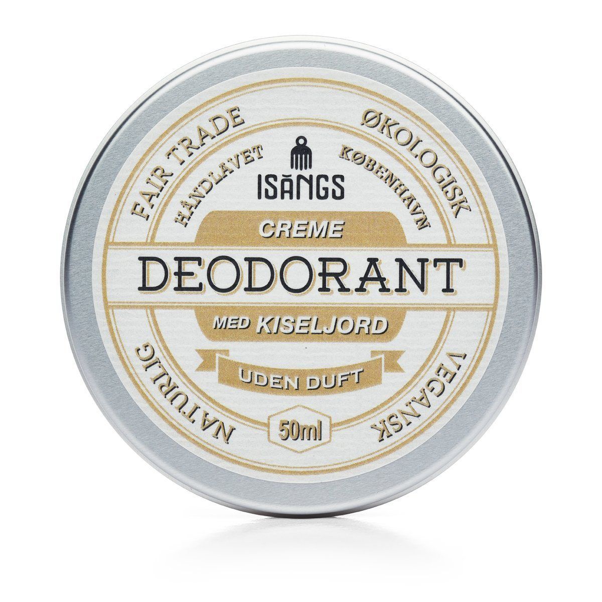 Isangs - Creme Deodorant Med Kiseljord - Uden Duft 50 Ml