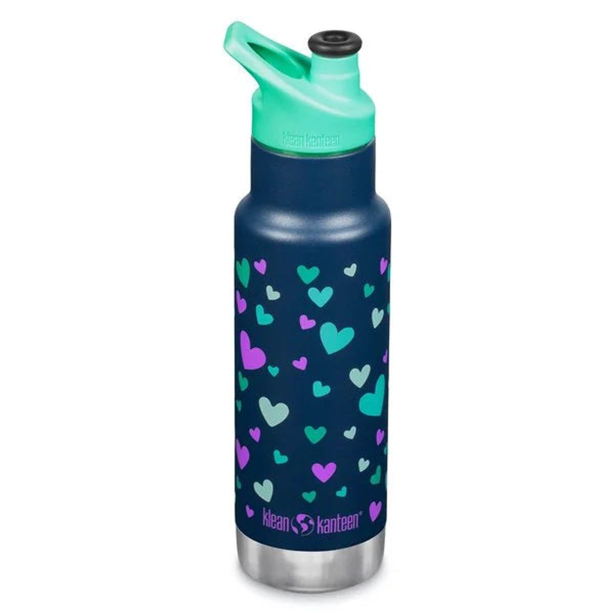 Klean Kanteen - Termo Drikkedunk I Rustfrit Stål Til Børn 355 ML - Navy Hearts