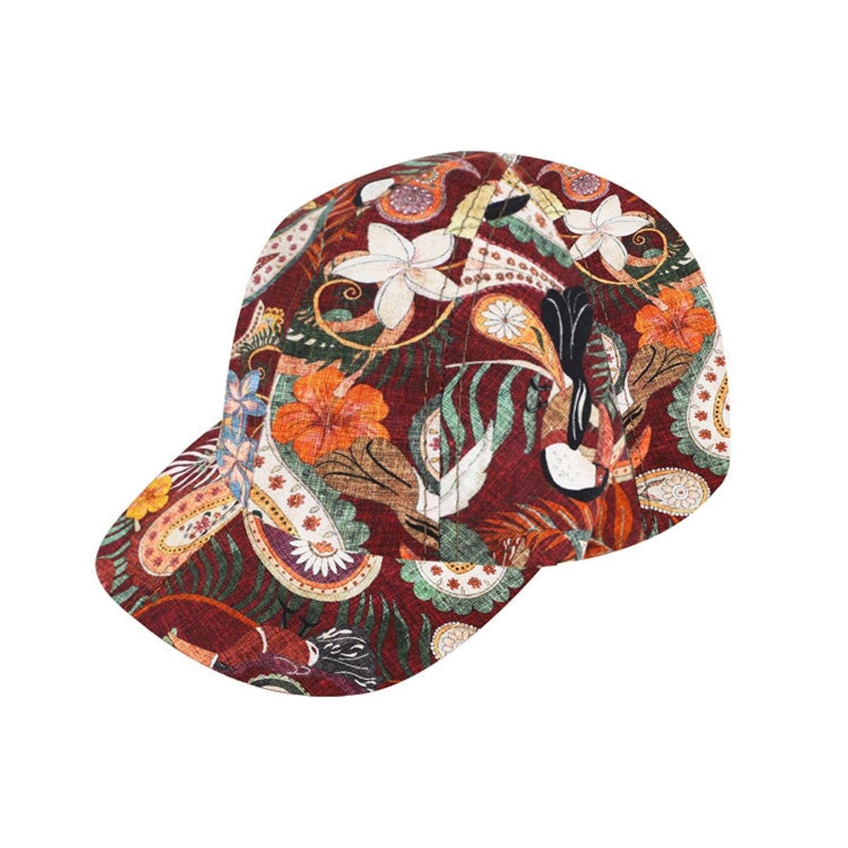 Baseball Cap, paisley, vinrød - One Size