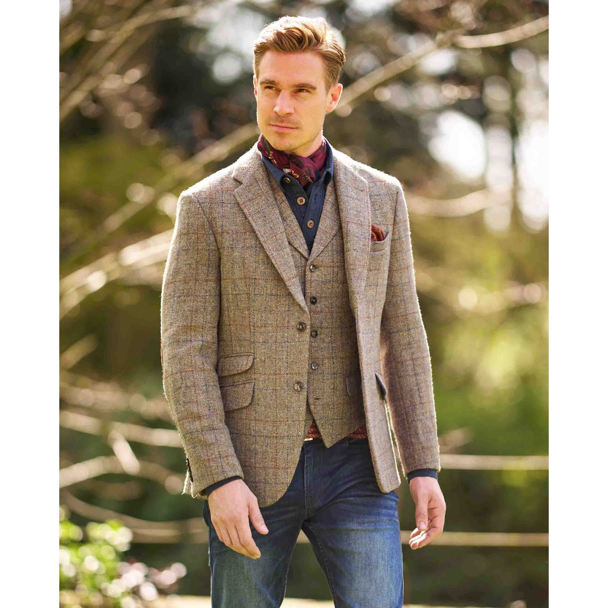 London tweed blazer, Harris Tweed, walnut check - 54 EU / XL