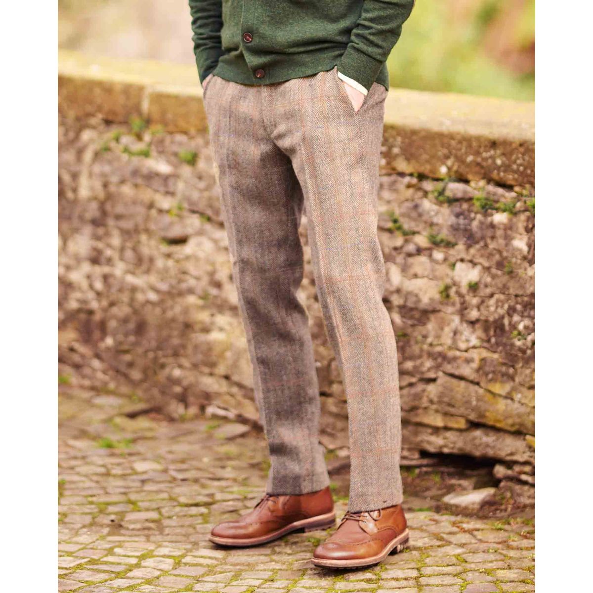 Miller tweed bukser, Harris Tweed, sand herringbone - 110 EU