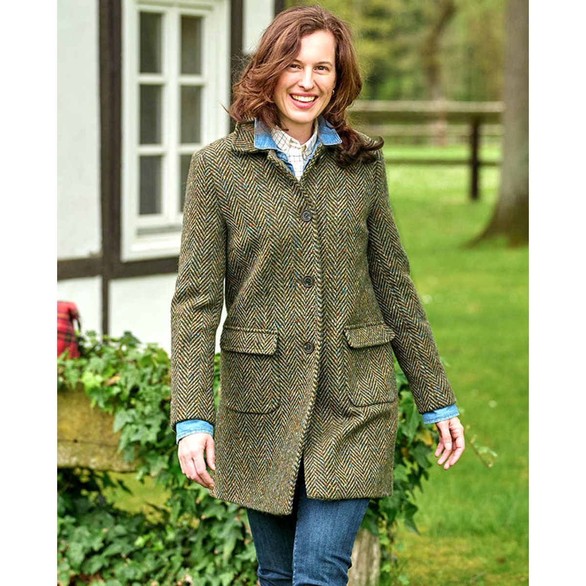 Marly Tweed Coat dame, Magee Tweed, chunky sildeben mønster - 34