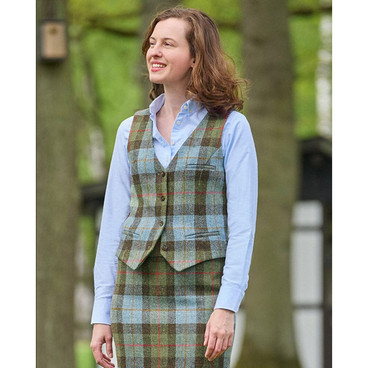 Lea tweed vest, Harris Tweed, highland check - 36