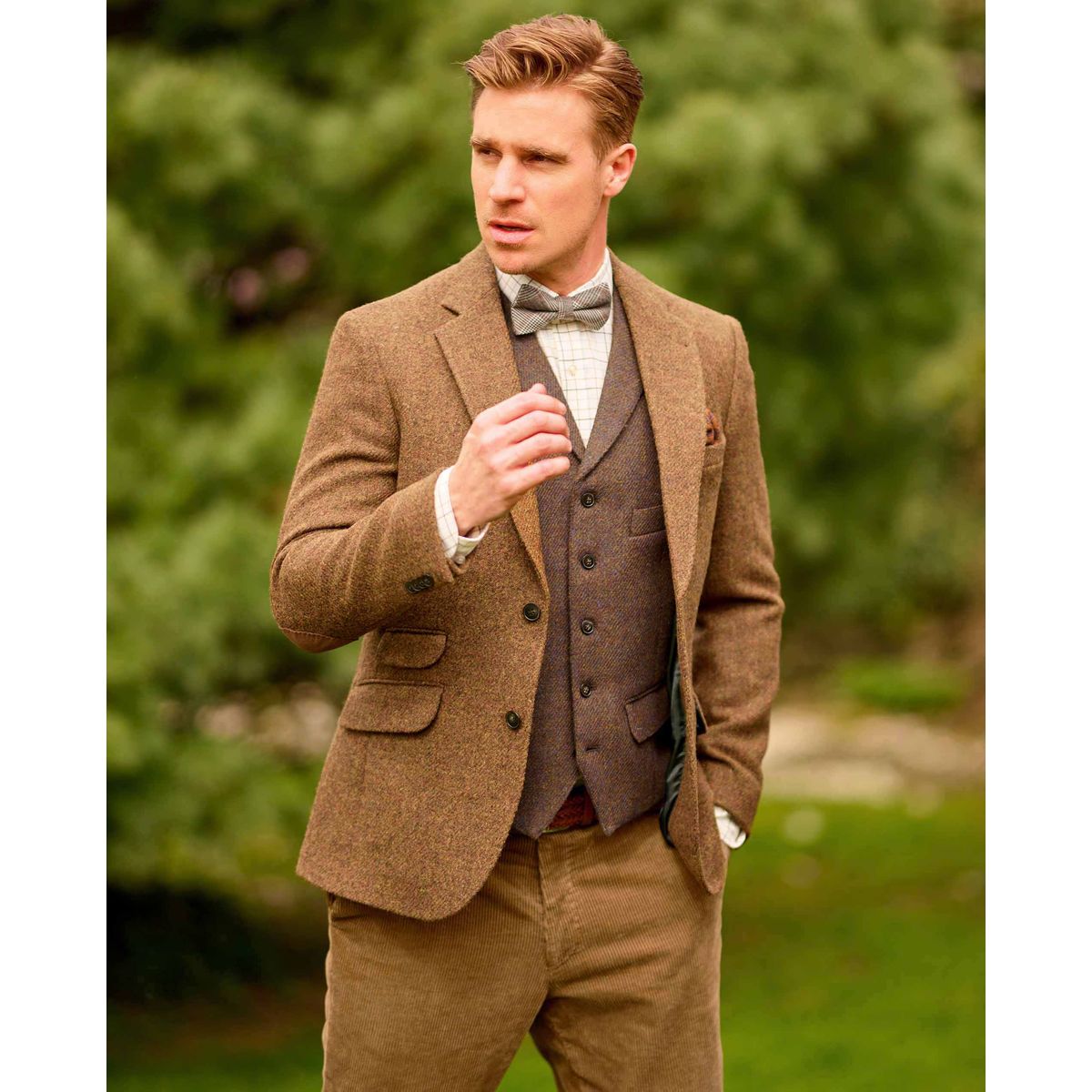 London tweed blazer, Harris Tweed, rust brun - 58 EU / 3XL