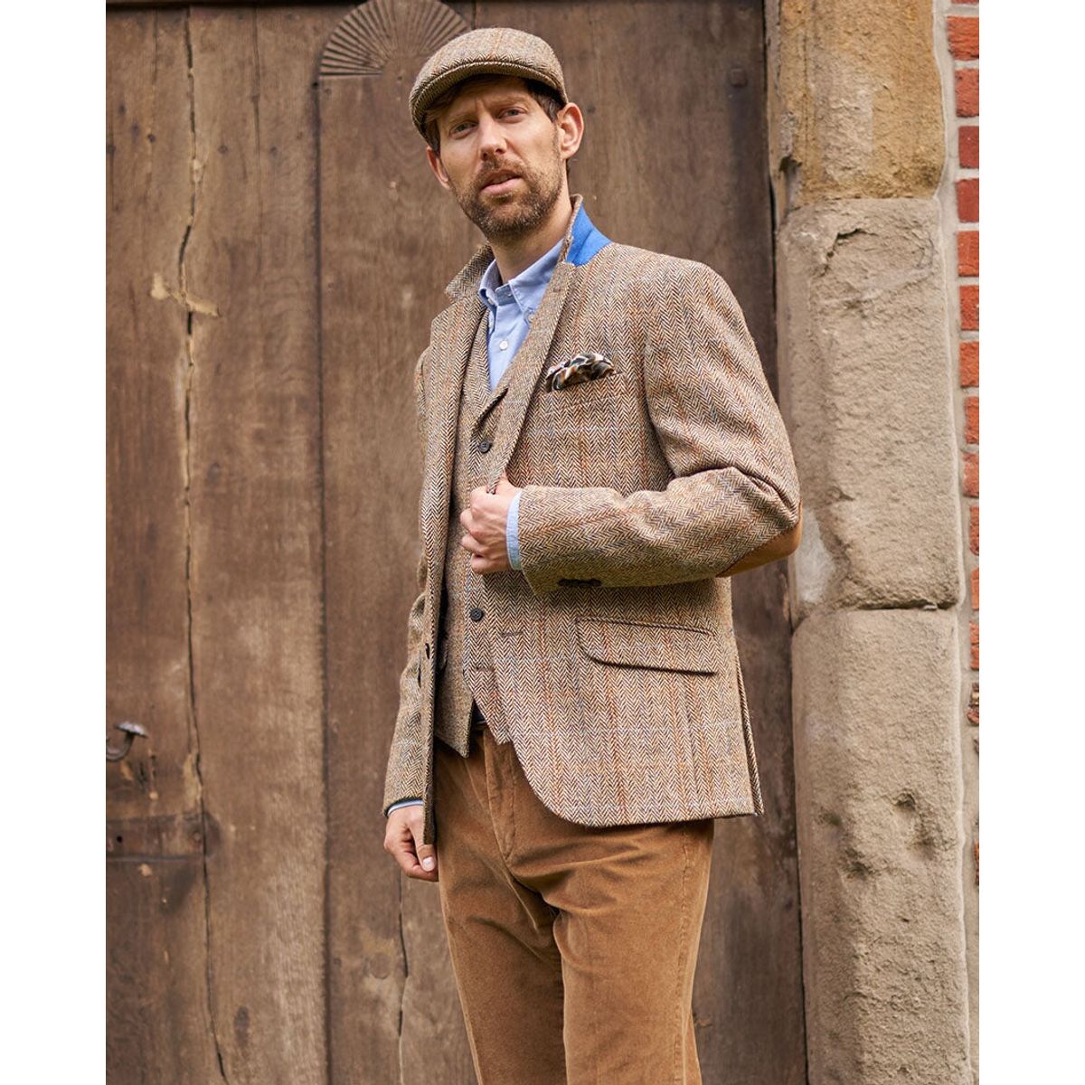 London tweed blazer, Harris Tweed, sand sildebensmønster - 98 EU