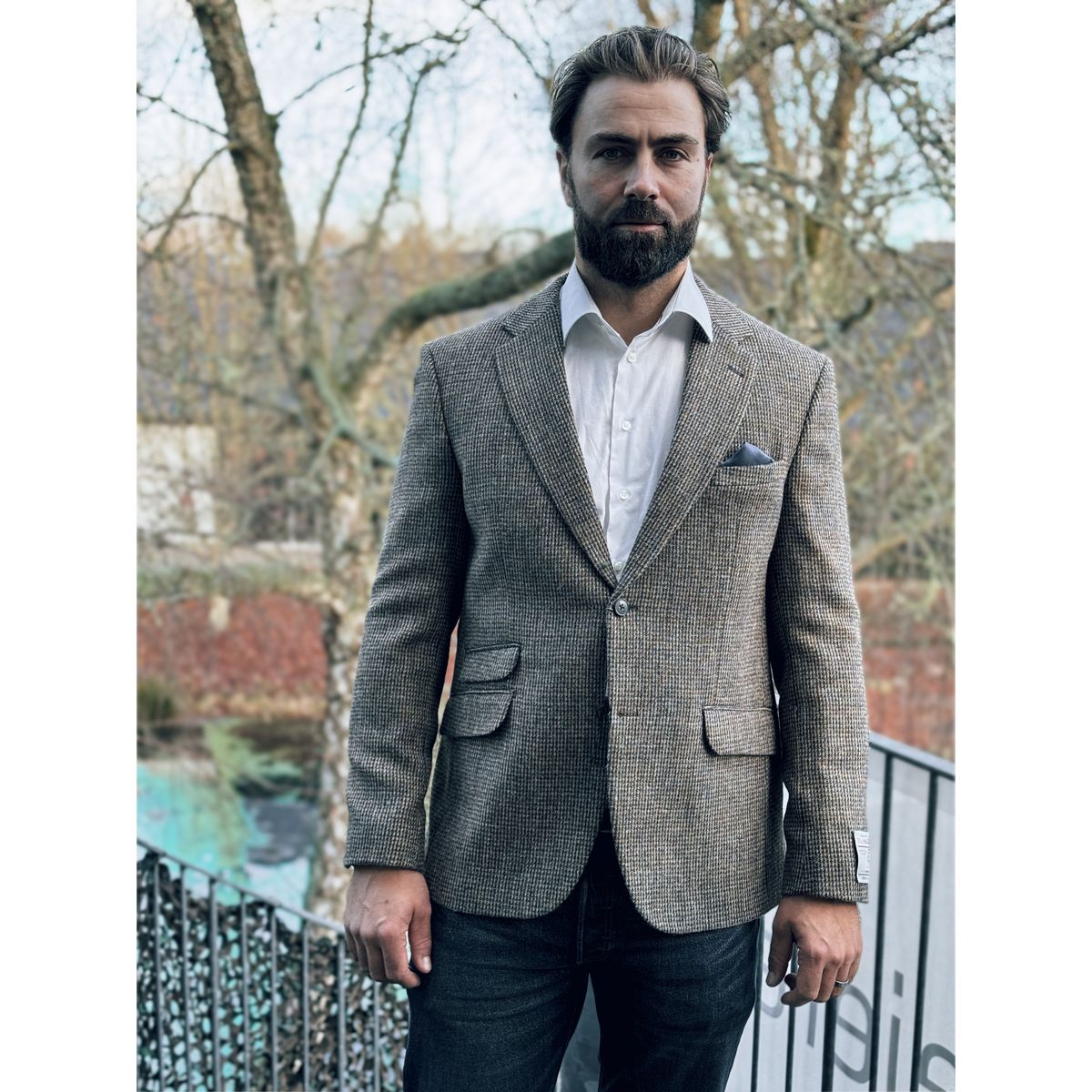 London tweed blazer, Harris Tweed, multi houndstooth - 50 EU / M