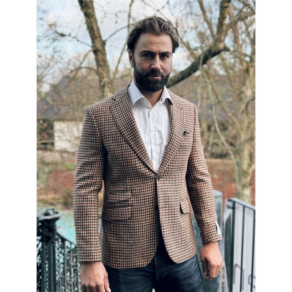 London tweed blazer, Harris Tweed, country houndstooth - 46 EU / XS