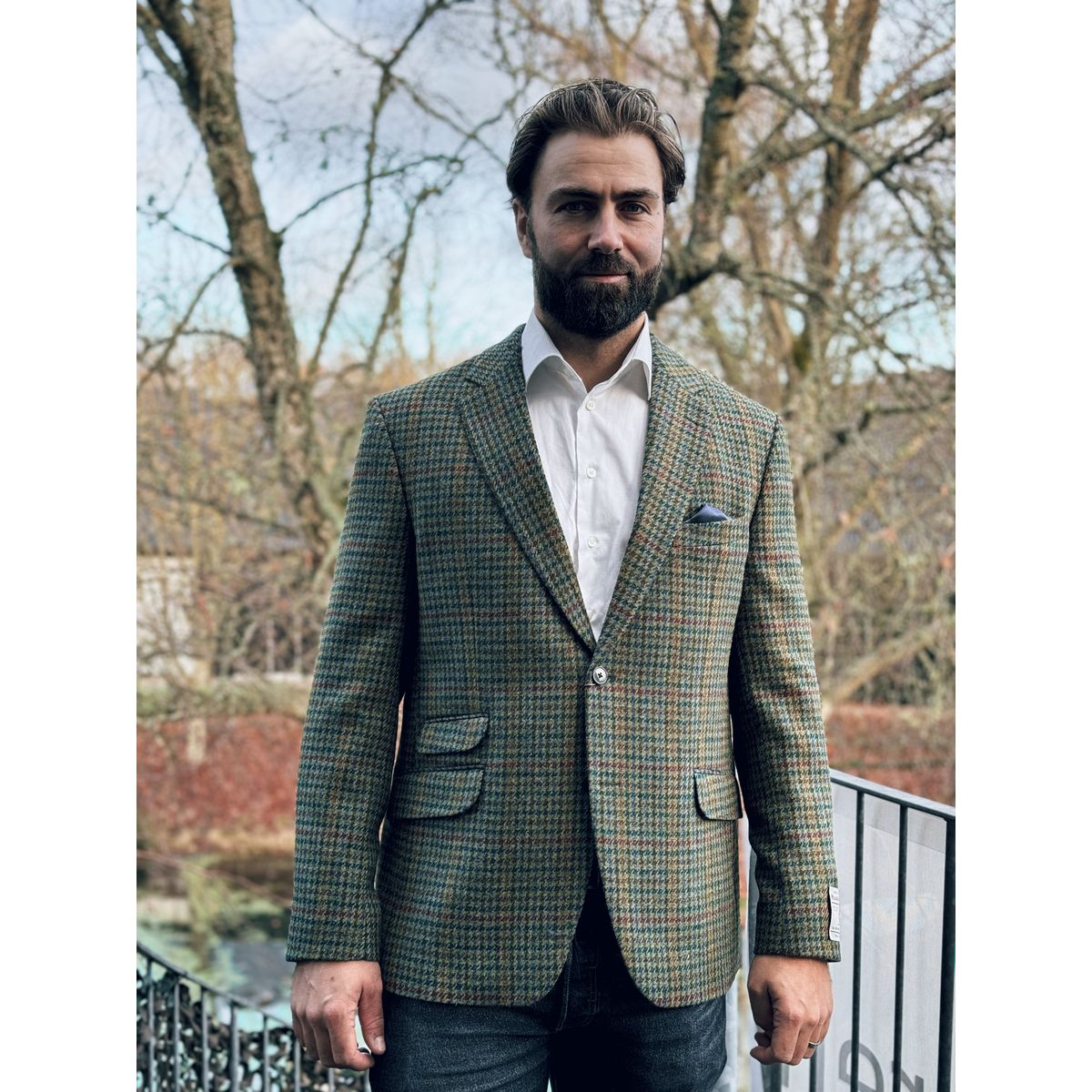 London tweed blazer, Harris Tweed, green castle - 52 EU / L