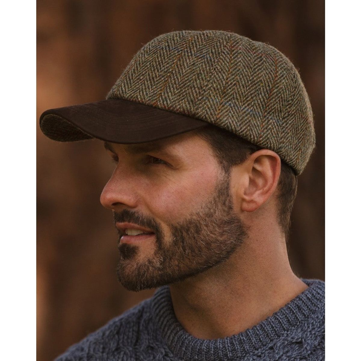 Brungton Harris Tweed baseball cap, one size, mosgrøn